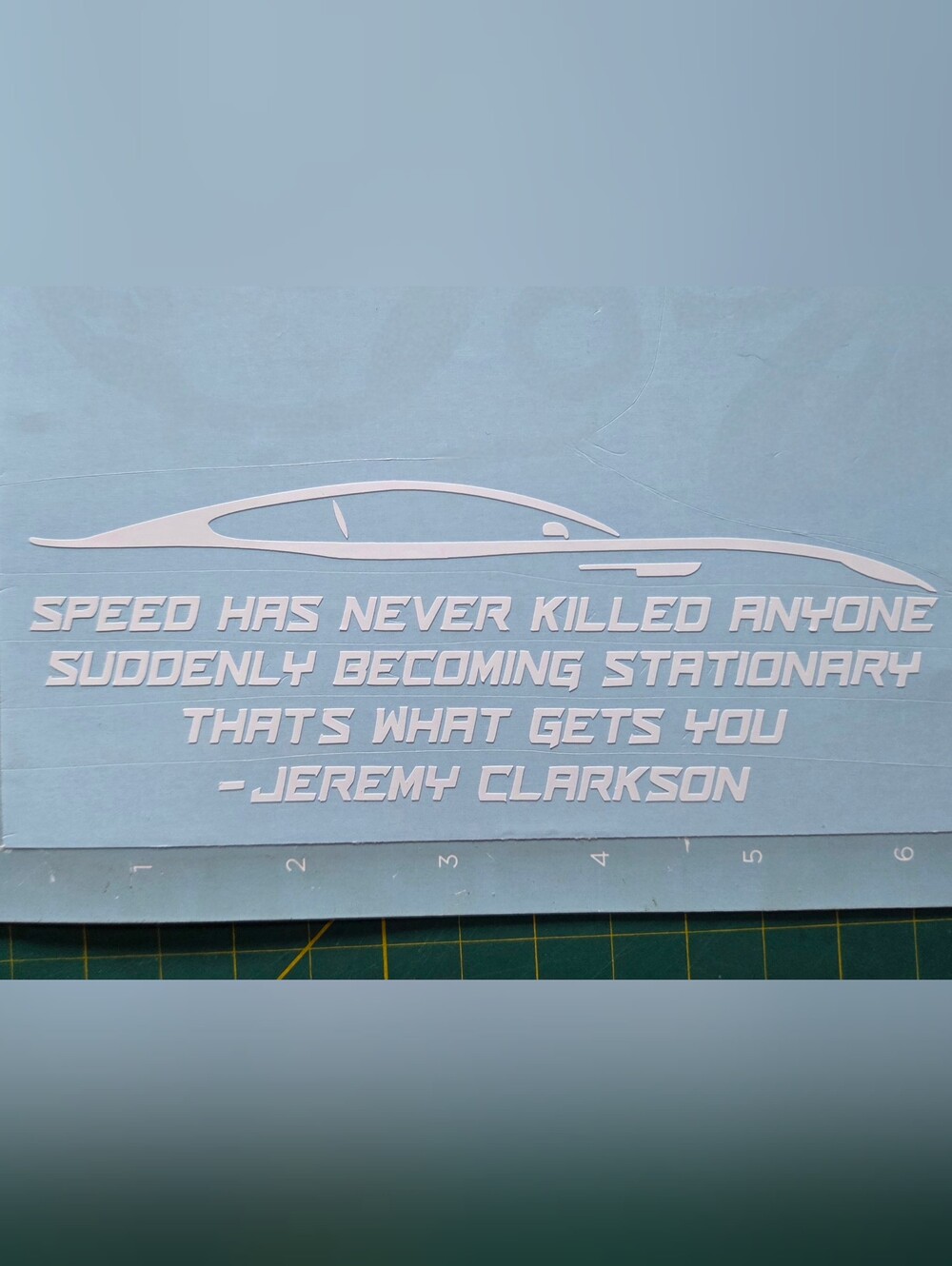 Jeremy Clarkson Speed Quote Vinyl Decal